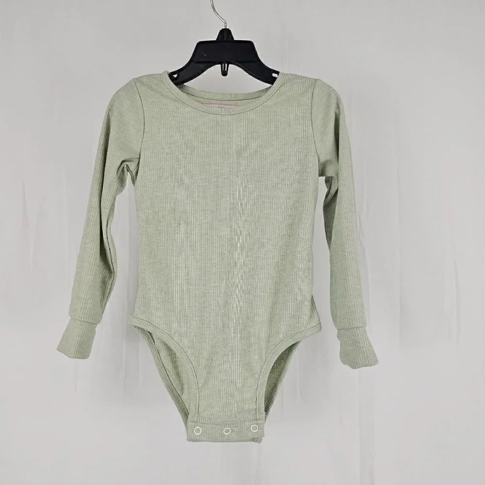SweetHoney Toddler Girls Size 4T Light Green Ribbed Bodysuit